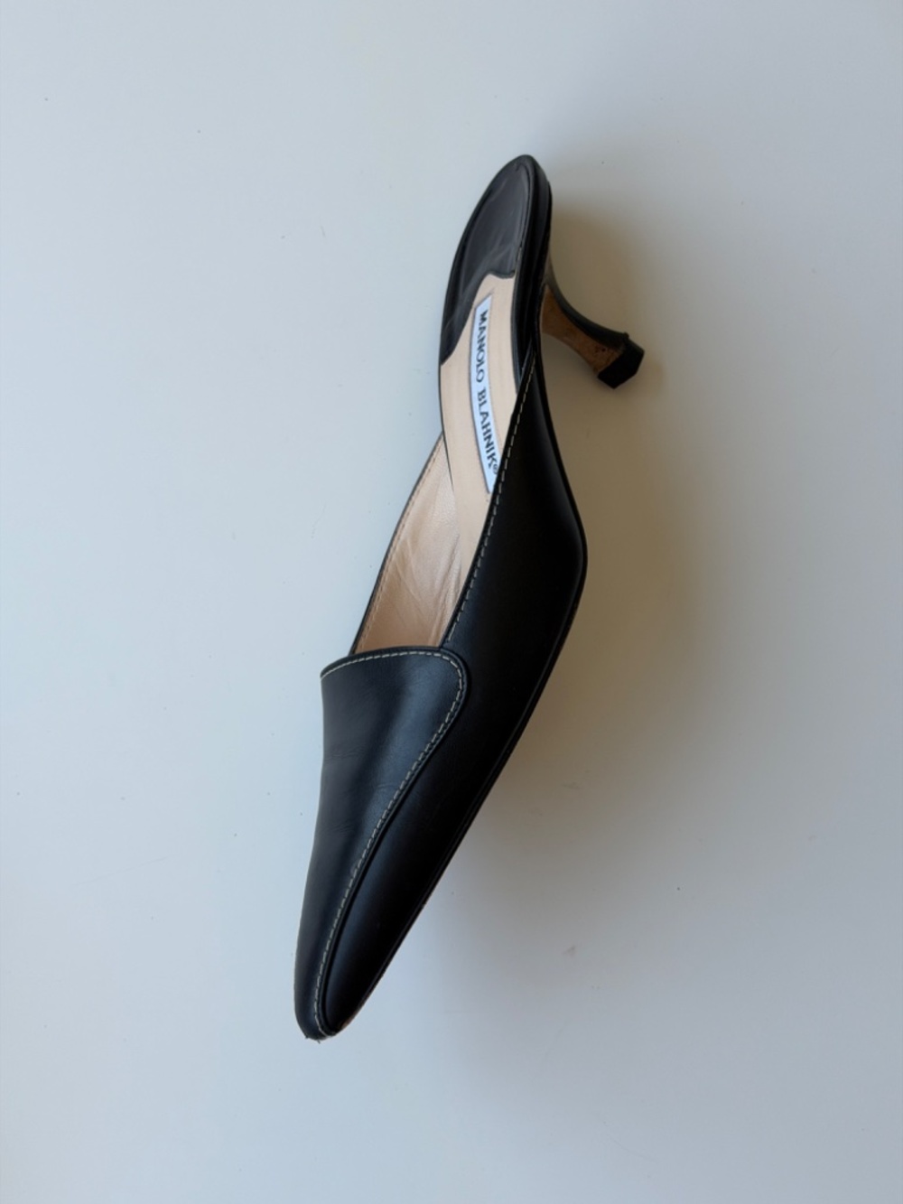Manolo Blahnik Vintage black leather mules, IT 38.5 - Picture 8 of 12